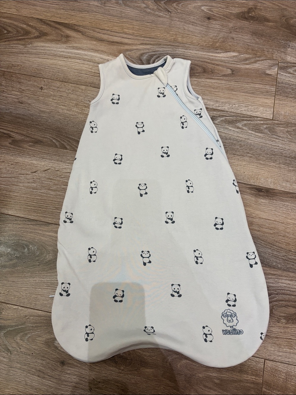 Woolino 100% wool lining size 0-6 months panda print
